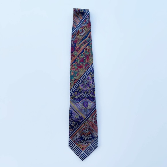 Gianni Versace Paisley Patterned Silk Tie